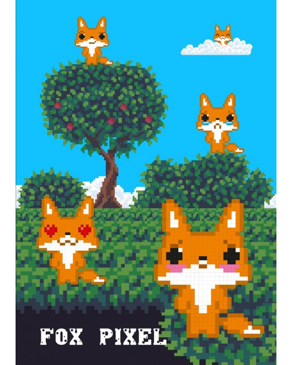 Тетрадь школьная "Fox pixel" Эксмо, А5, 48 л., клетка