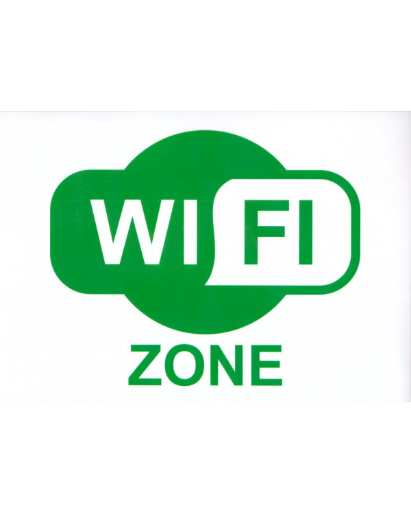 Табличка "WiFi Zone" НЛО, 30*22 см, пластик, настенная